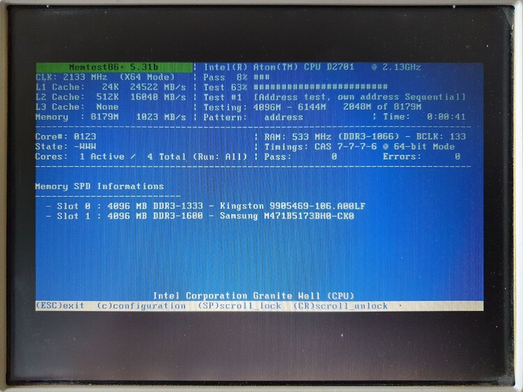 MemTest86 screen