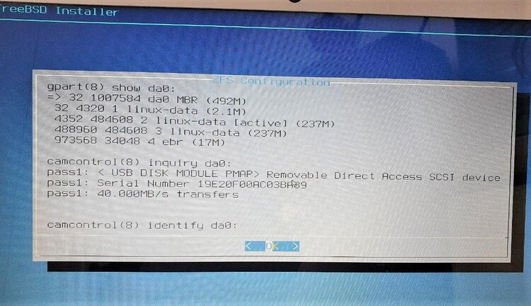 How FreeBSD Installer sees QNAP NAS DOM (flash memory)