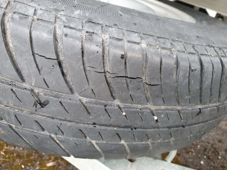Chinese trailer tires damage