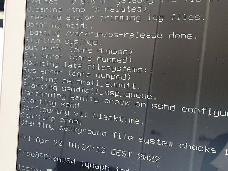 FreeBSD core dump on QNAP NAS because of bad memory module