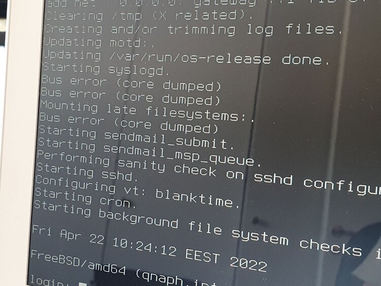 FreeBSD core dump on QNAP NAS because of bad memory module