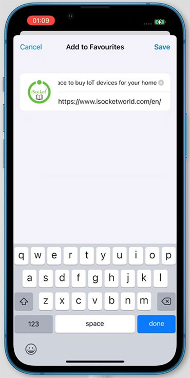Add to Favorites on iPhone