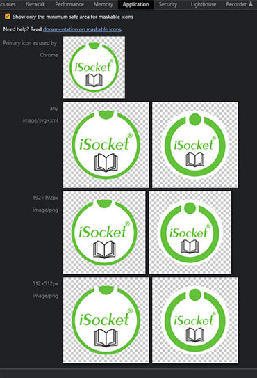 Check maskable icons in DevTools