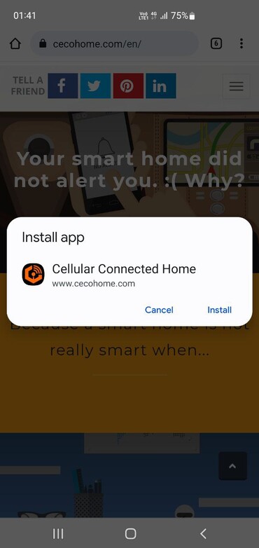 Install app dialog for PWA